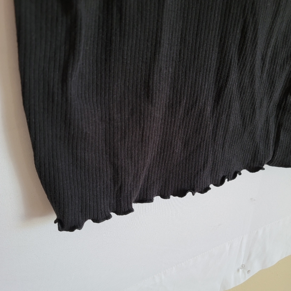 Little Black Dress Ribbed Bodycon Faux Button Down - Picture 6 of 9